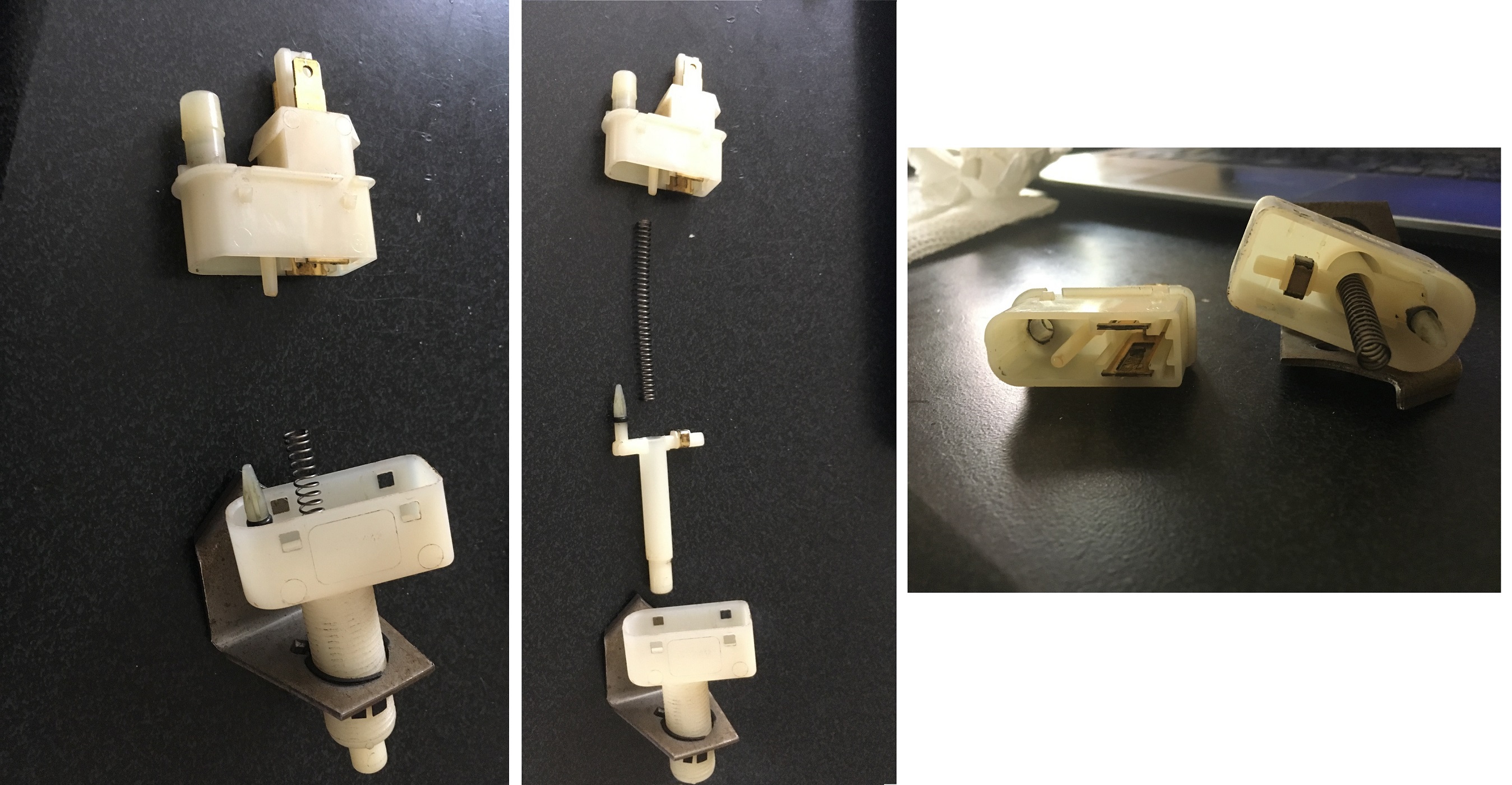 Cruise control brake switch disassembled